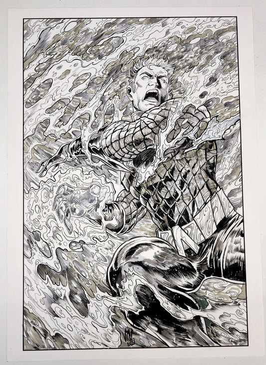 EMPEROR AQUAMAN #21  VINCENZO RICCARDI ORIGINAL COVER ART
