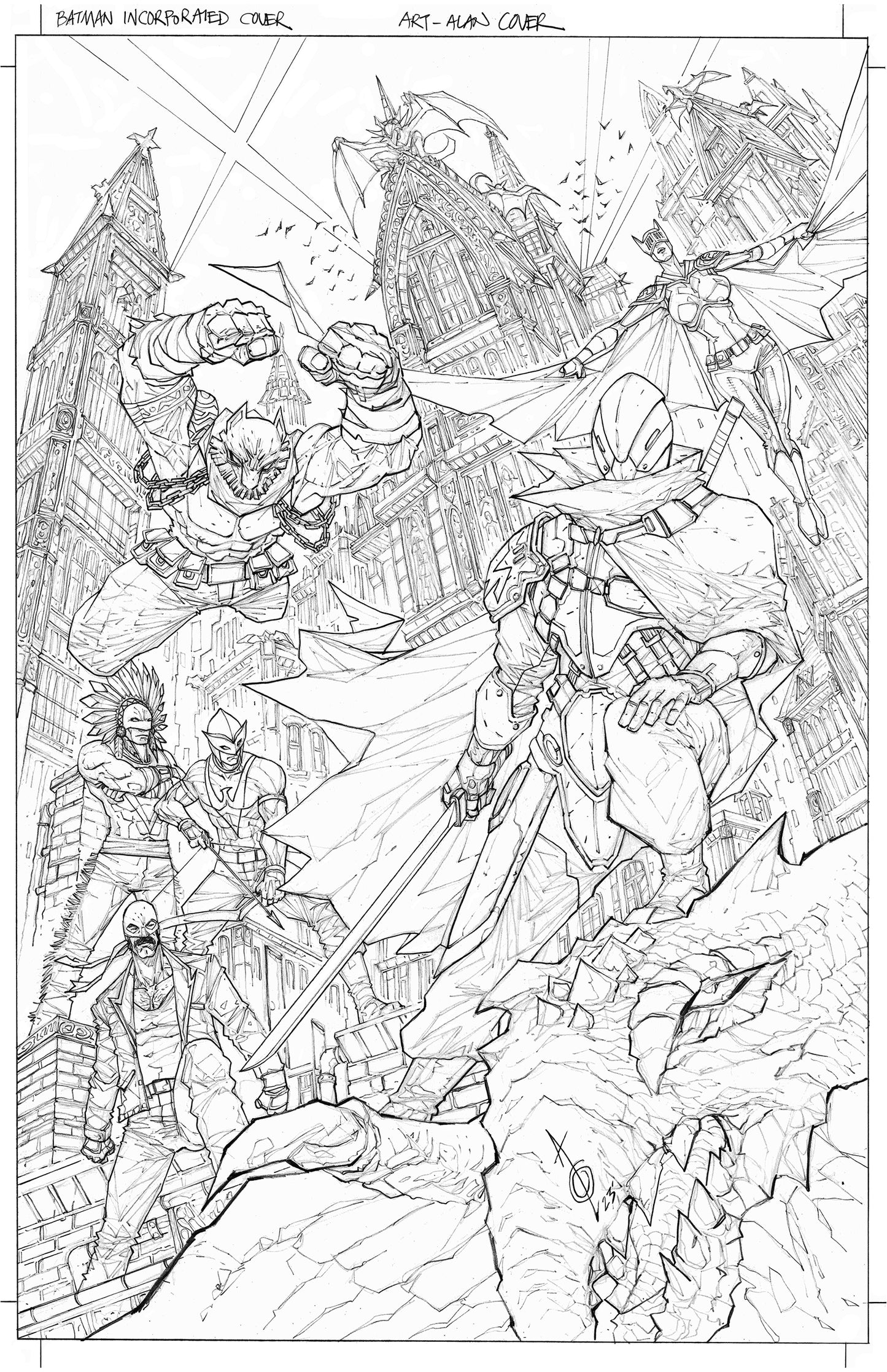BATMAN INCORPORATED #8 ALAN QUAH ORIGINAL COVER ART