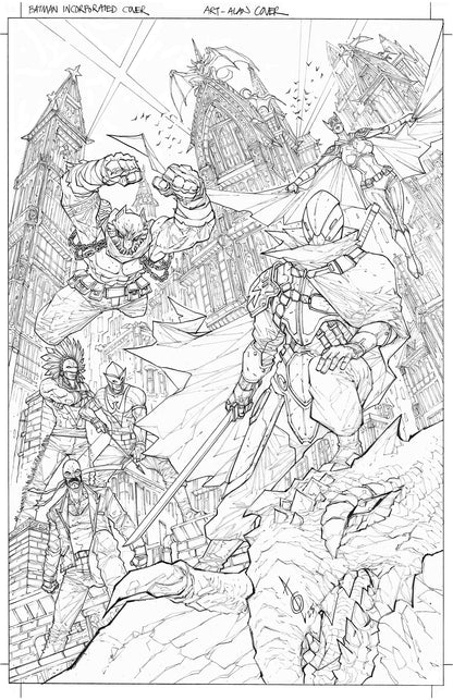 BATMAN INCORPORATED #8 ALAN QUAH ORIGINAL COVER ART