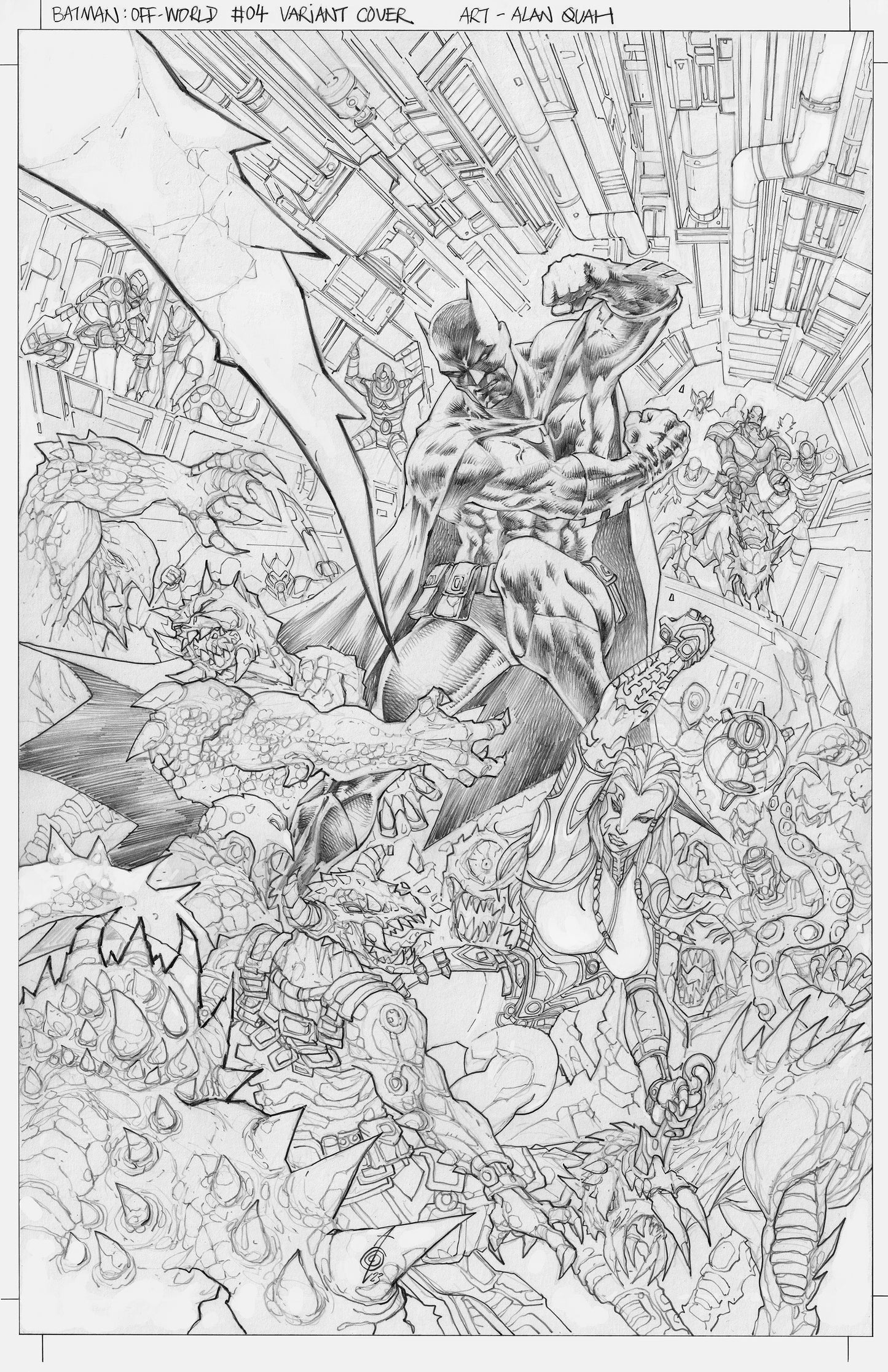 BATMAN OFF WORLD #4 - ALAN QUAH ORIGINAL COVER ART