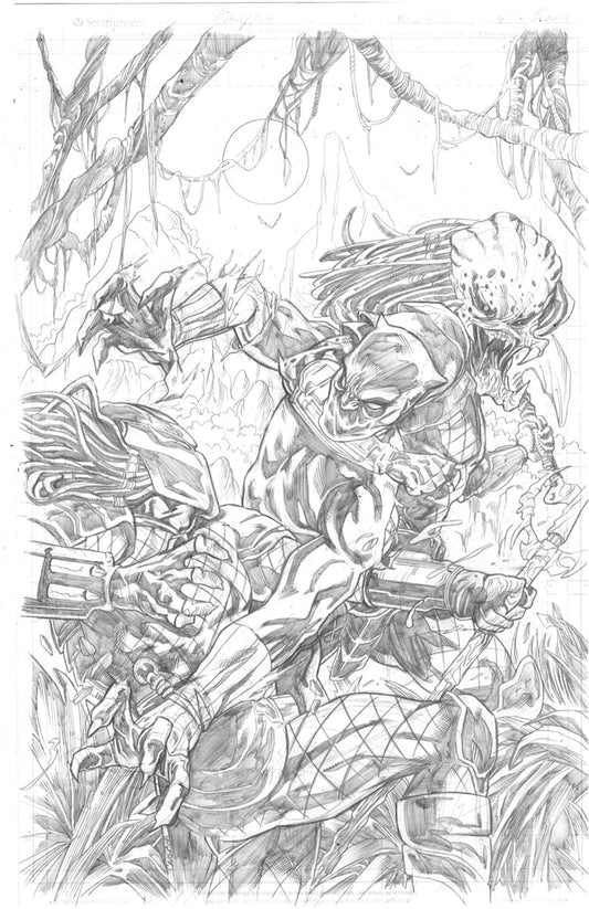 PREDATOR KILLS MARVEL UNIVERSE  #4  CHRIS CAMPANA ORIGINAL COVER ART