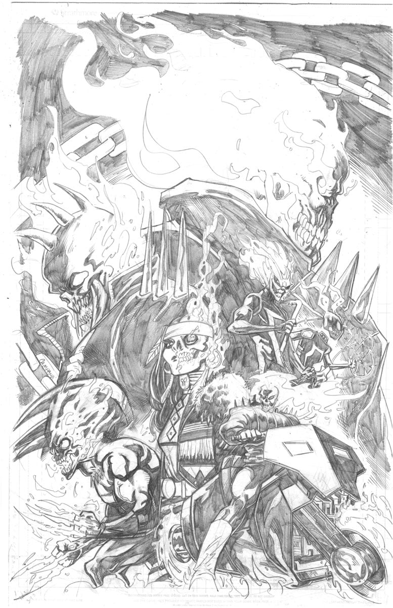 SPIRITS OF VENGEANCE  #5  CHRIS CAMPANA ORIGINAL COVER ART
