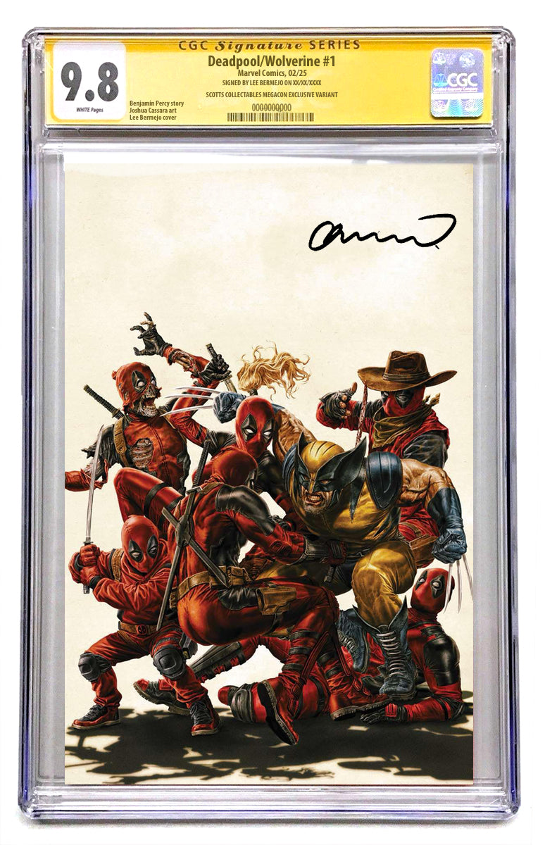 DEADPOOL WOLVERINE #1  BERMEJO MEGACON WHITE VIRGIN VARIANT