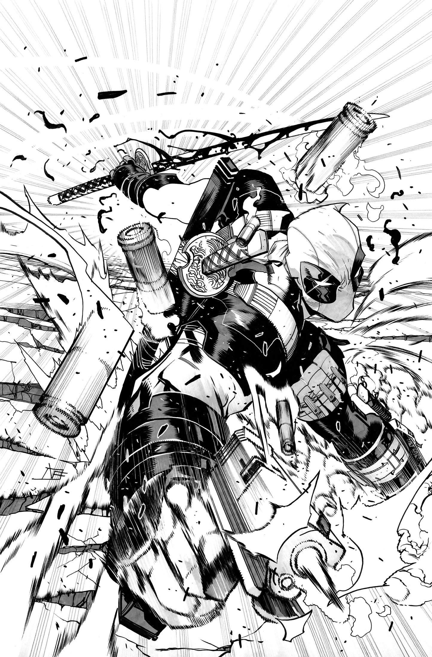 WADE WILSON DEADPOOL  #1  FEDERICO VICENTINI COVER ART