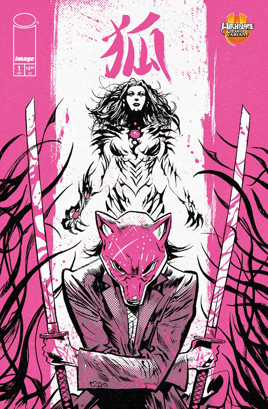 FOX MASK KILLER #1 WITCHBLADE TEAM UP VARIANT MICHAEL WALSH ORIGINAL COVER ART