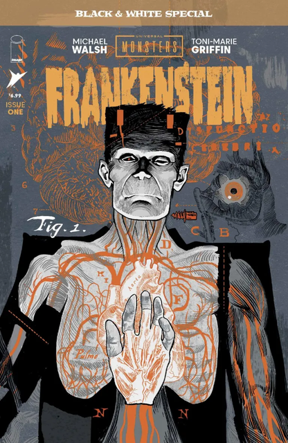 FRANKENSTEIN BLACK & WHITE SPECIAL   #1   MICHAEL WALSH ORIGINAL COVER ART