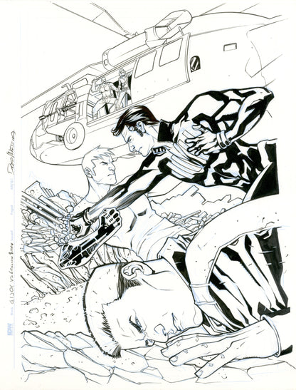 GI JOE VS SIX MILLION DOLLAR MAN #3 ORIGINAL COVER ART BY DAVID MESSINA