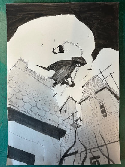 GREEN LANTERN DARK  #4  ORIGINALCOVER ART BY WERTHER DELL'EDERA