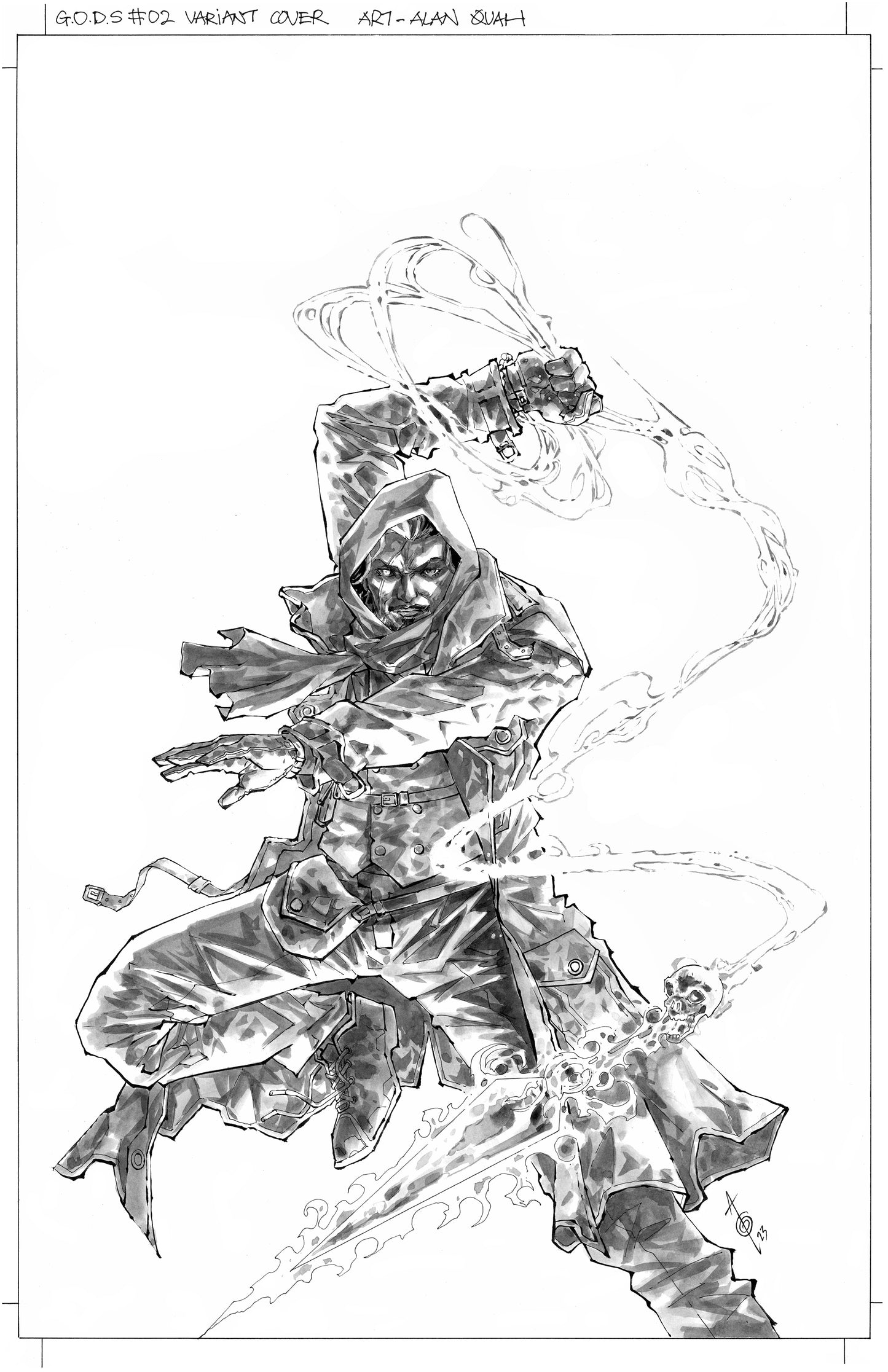 GODS  #2  ALAN QUAH ORIGINAL COVER ART