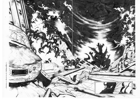 GWENPOOL #1  PAGES 10-11  DOUBLE PAGE SPLASH ORIGINAL PAGES BY STEFANO NESI