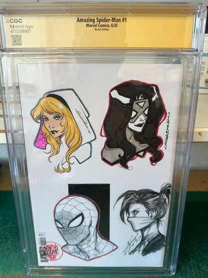 AMAZING SPIDER-MAN #1 CGC SS 9.8 REMARKED BY GIANGIORDANO, MESSINA, VICENTINI, RICCARDI, SUAYAN, INHYUK LEE, BORELLI & D'AMICO-image-2