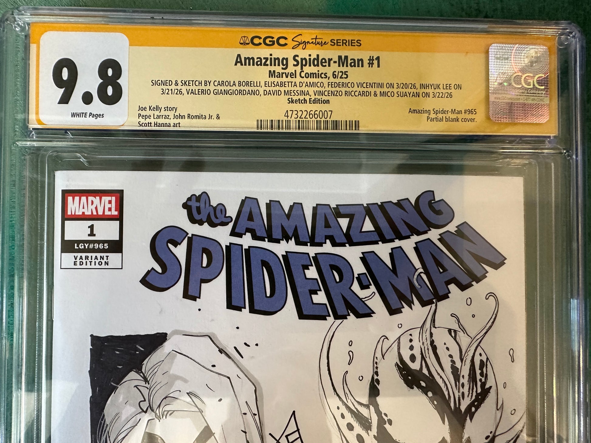 AMAZING SPIDER-MAN #1 CGC SS 9.8 REMARKED BY GIANGIORDANO, MESSINA, VICENTINI, RICCARDI, SUAYAN, INHYUK LEE, BORELLI & D'AMICO-image-3
