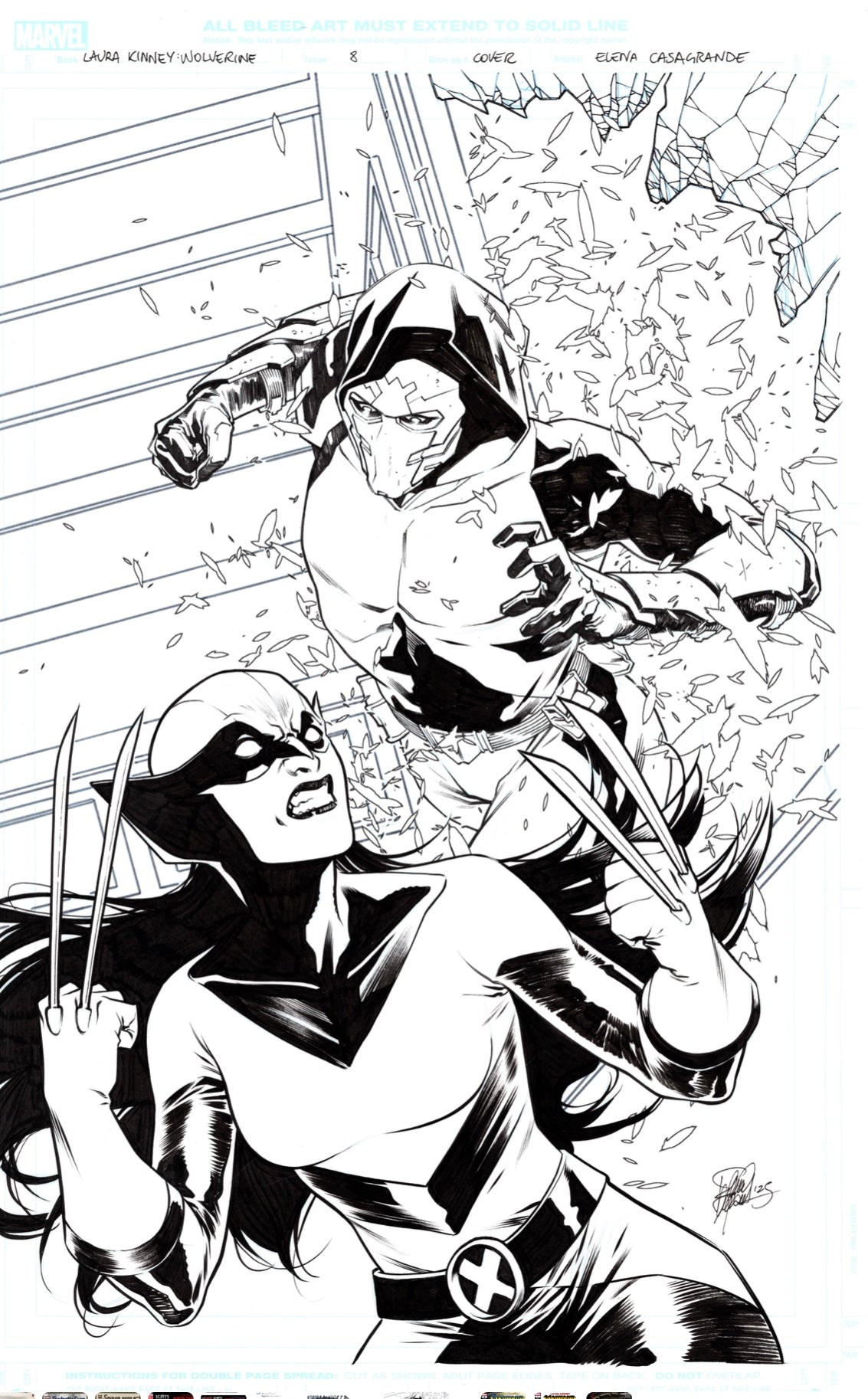 LAURA KINNEY WOLVERINE  #8  ELENA CASAGRANDE ORIGINAL COVER ART