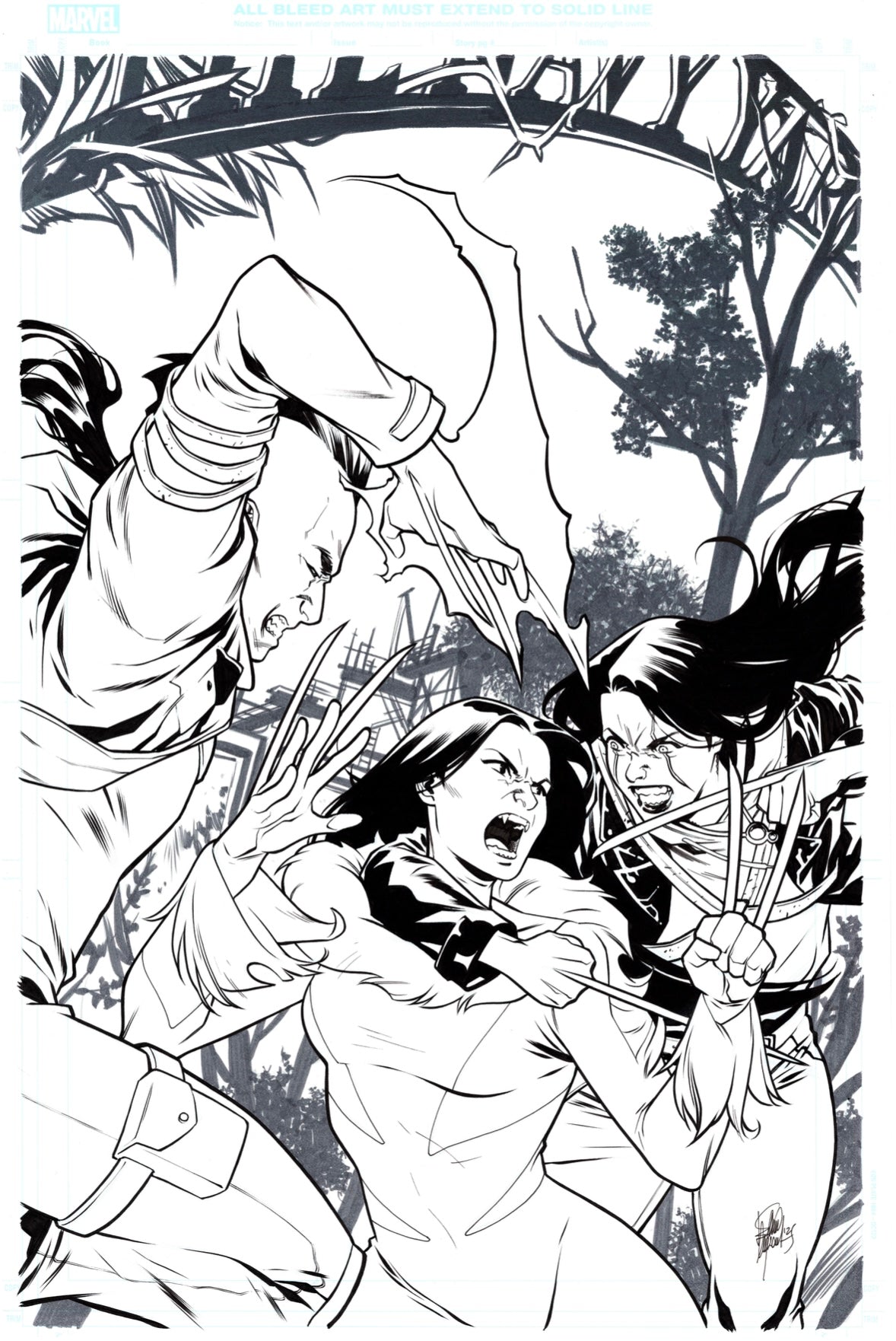 LAURA KINNEY SABRETOOTH  #2  ELENA CASAGRANDE ORIGINAL COVER ART