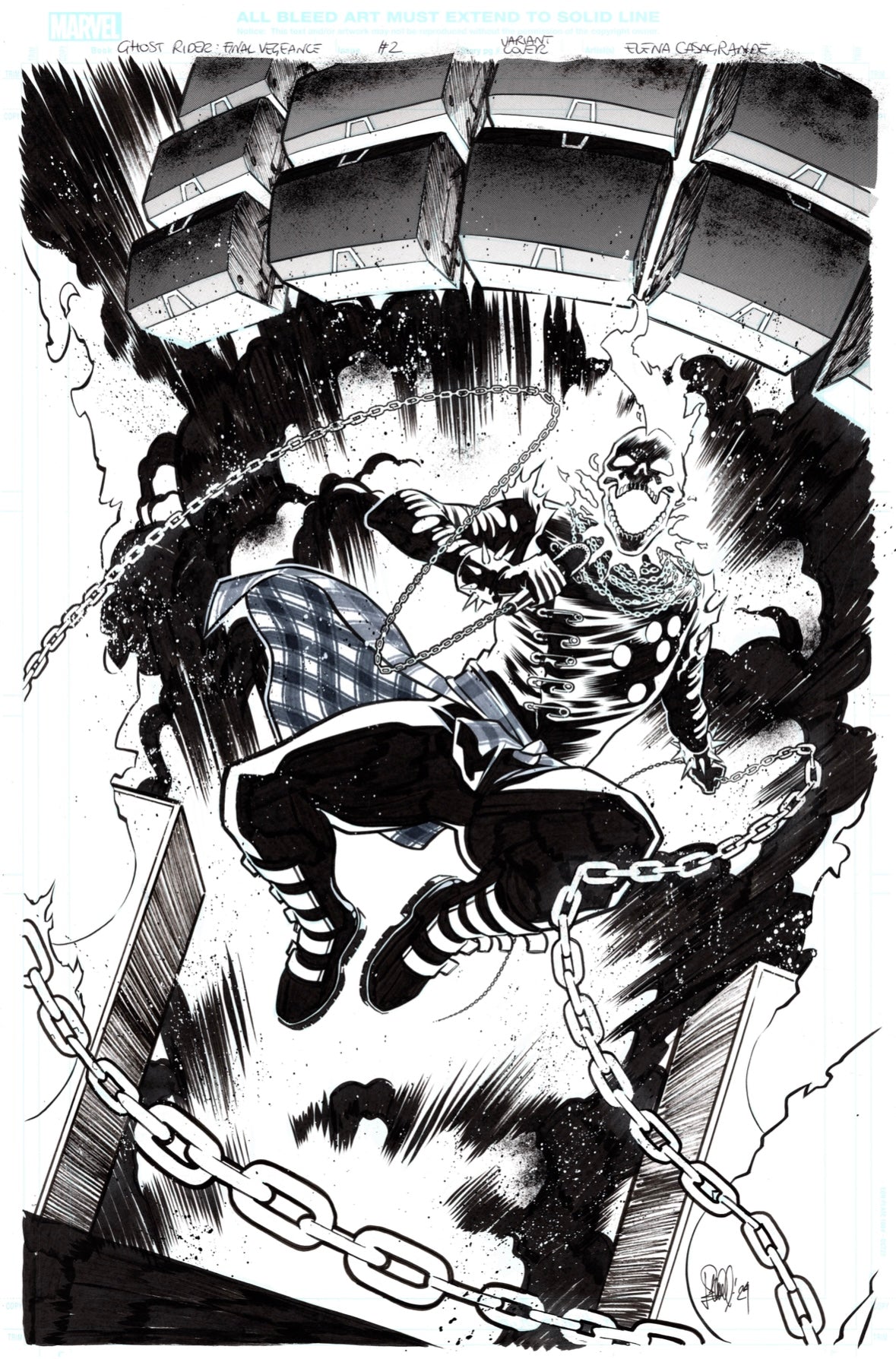 GHOST RIDER FINAL VENGEANCE  #2  ELENA CASAGRANDE ORIGINAL COVER ART