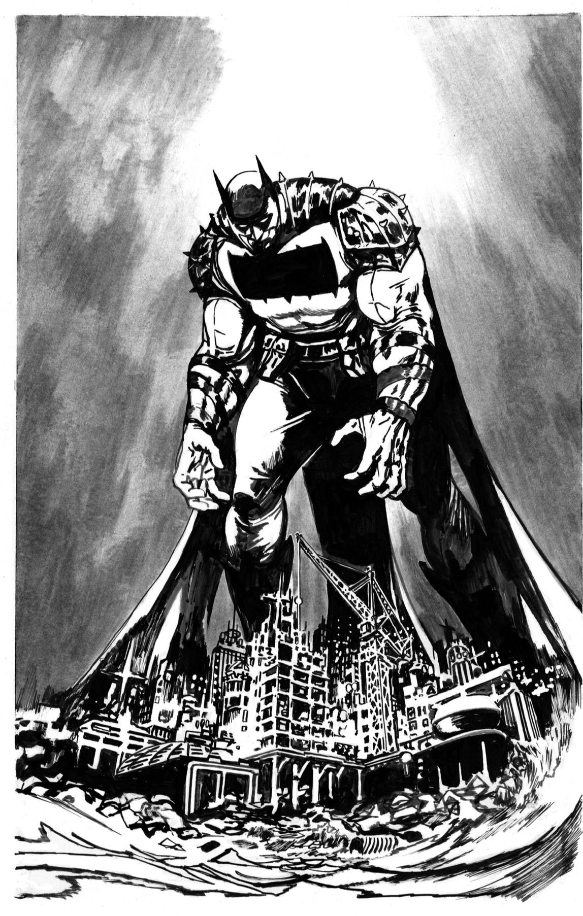 ABSOLUTE BATMAN ARK M #1  JOSHUA HIXSON ORIGINAL COVER ART