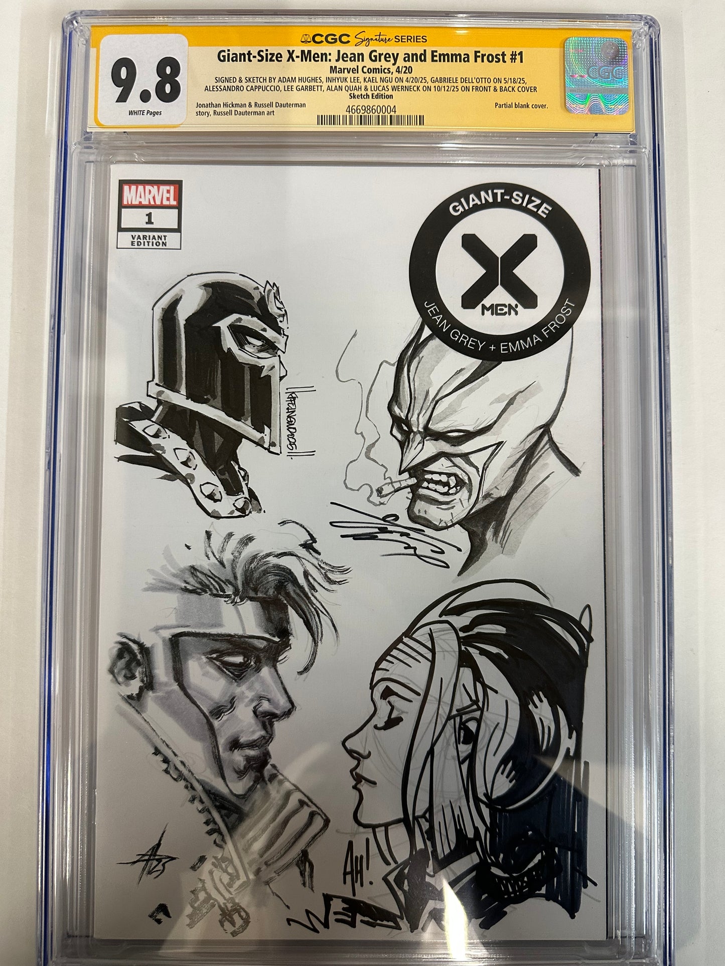 GIANT-SIZE X-MEN: JEAN GREY AND EMMA FROST #1  CGC SS 9.8 REMARKED HUGHES, DELL'OTTO, NGU, LEE, WERNECK, QUAH, CAPPUCCIO & GARBETT
