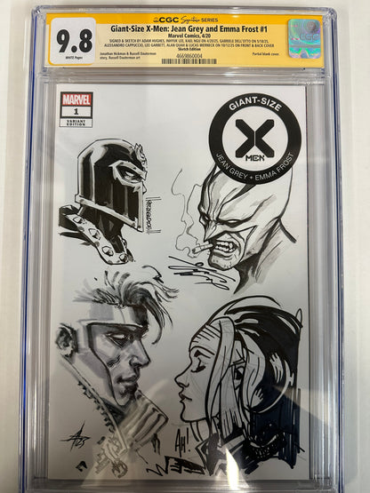 GIANT-SIZE X-MEN: JEAN GREY AND EMMA FROST #1  CGC SS 9.8 REMARKED HUGHES, DELL'OTTO, NGU, LEE, WERNECK, QUAH, CAPPUCCIO & GARBETT