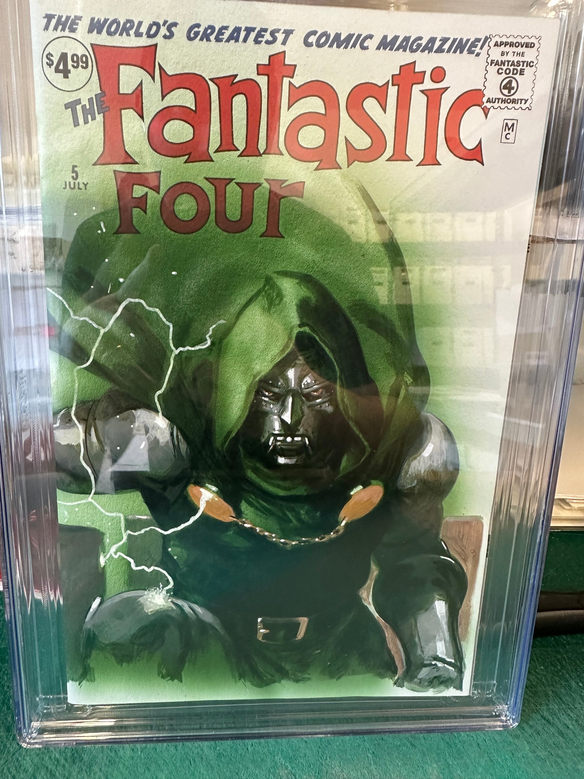 FANTASTIC FOUR #5 FACSIMILIE EDITION CGC SS 9.8 PAINTED SKETCH COVER BY GABRIELE DELL'OTTO-image-3