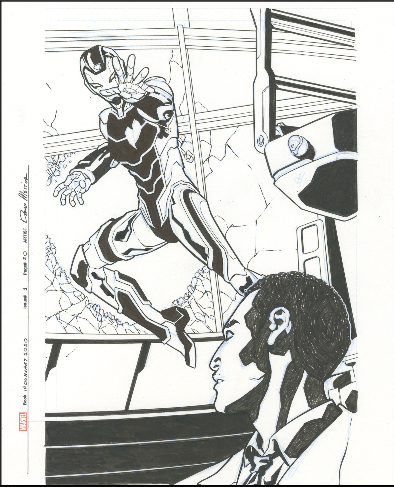 IRONHEART #1 PAGE 20 - ORIGINAL ART BY DAVID MESSINA