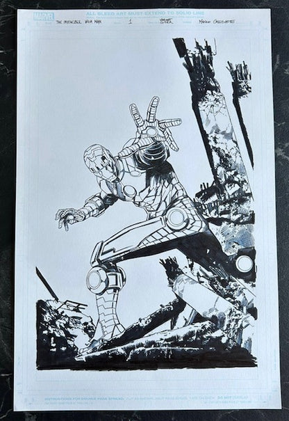 INVINCIBLE IRON MAN #1 ORIGINAL COVER ART BY MARCO CHECCHETTO