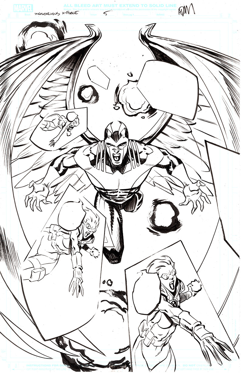 INGLORIUS X-FORCE  #5 ORIGINAL COVER ART BY ADAM GORHAM