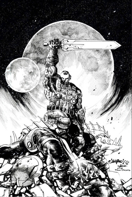 PLANET DEATH #1  FRAZETTA HOMAGE ORIGINAL COVER ART BY JIMBO SALGADO