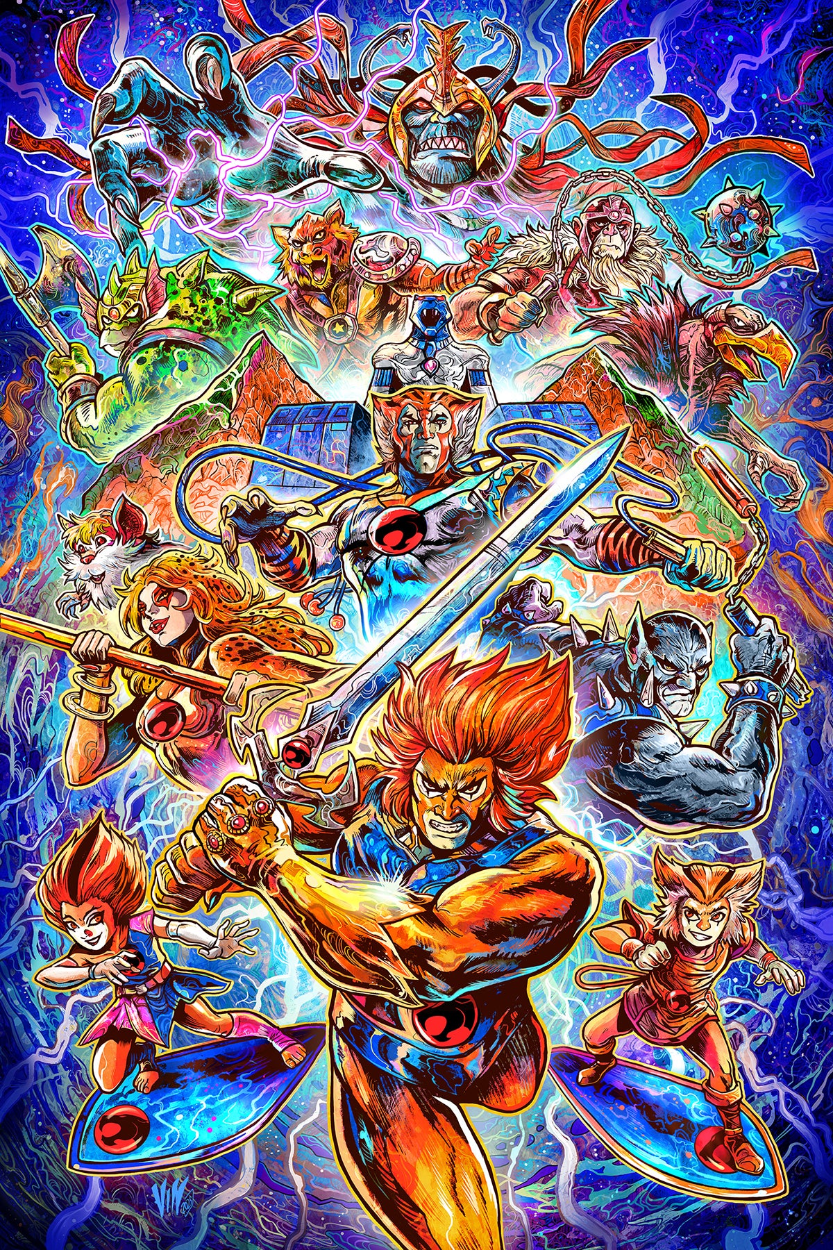 LETS GO THUNDERCATS SIDESHOW PRINT - VINCENZO RICCARDI ORIGINAL ART