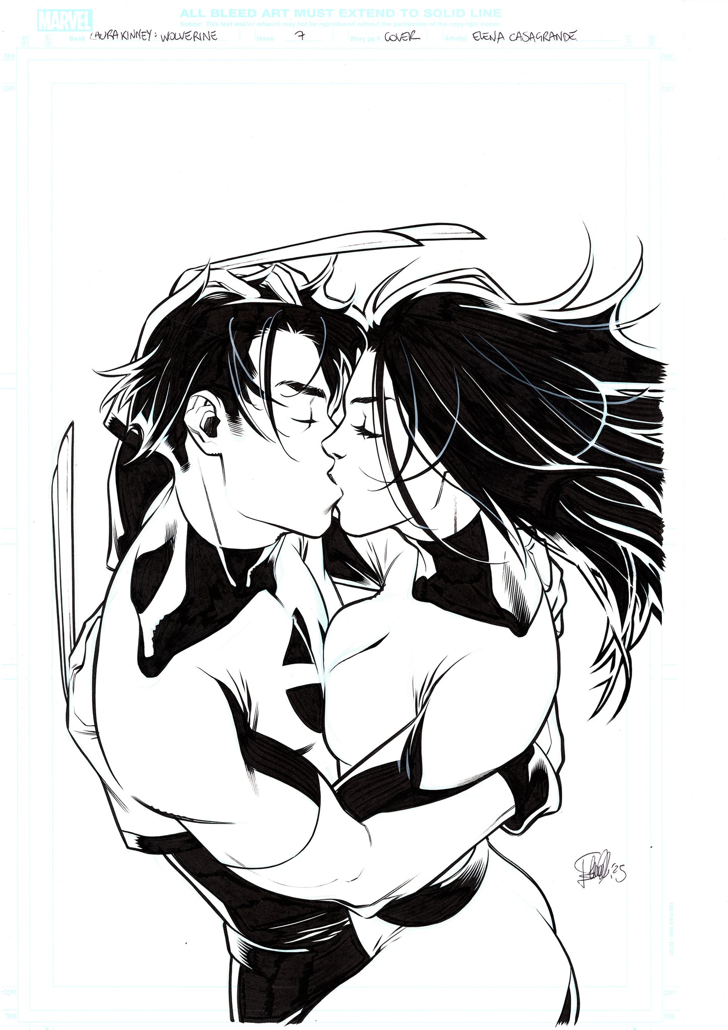 LAURA KINNEY WOLVERINE  #7  ELENA CASAGRANDE ORIGINAL COVER ART
