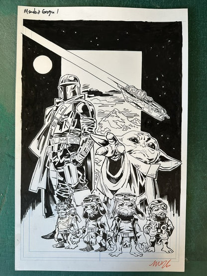 MANDALORIAN & GROGU   #1   MICHAEL WALSH ORIGINAL COVER ART