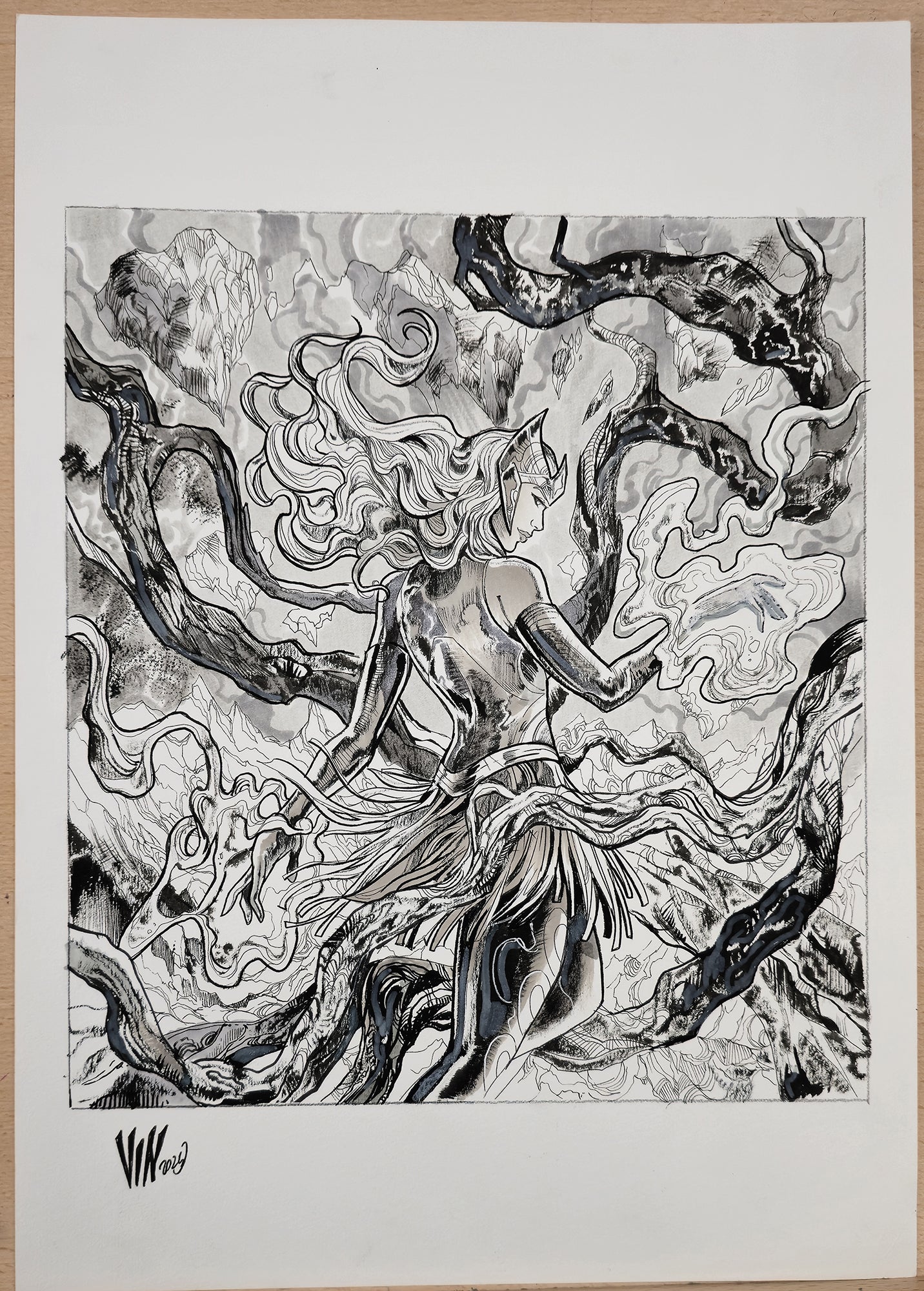 ENCHANTRESS MARVEL SNAP (VINCENZO RICCARDI ORIGINAL ART)