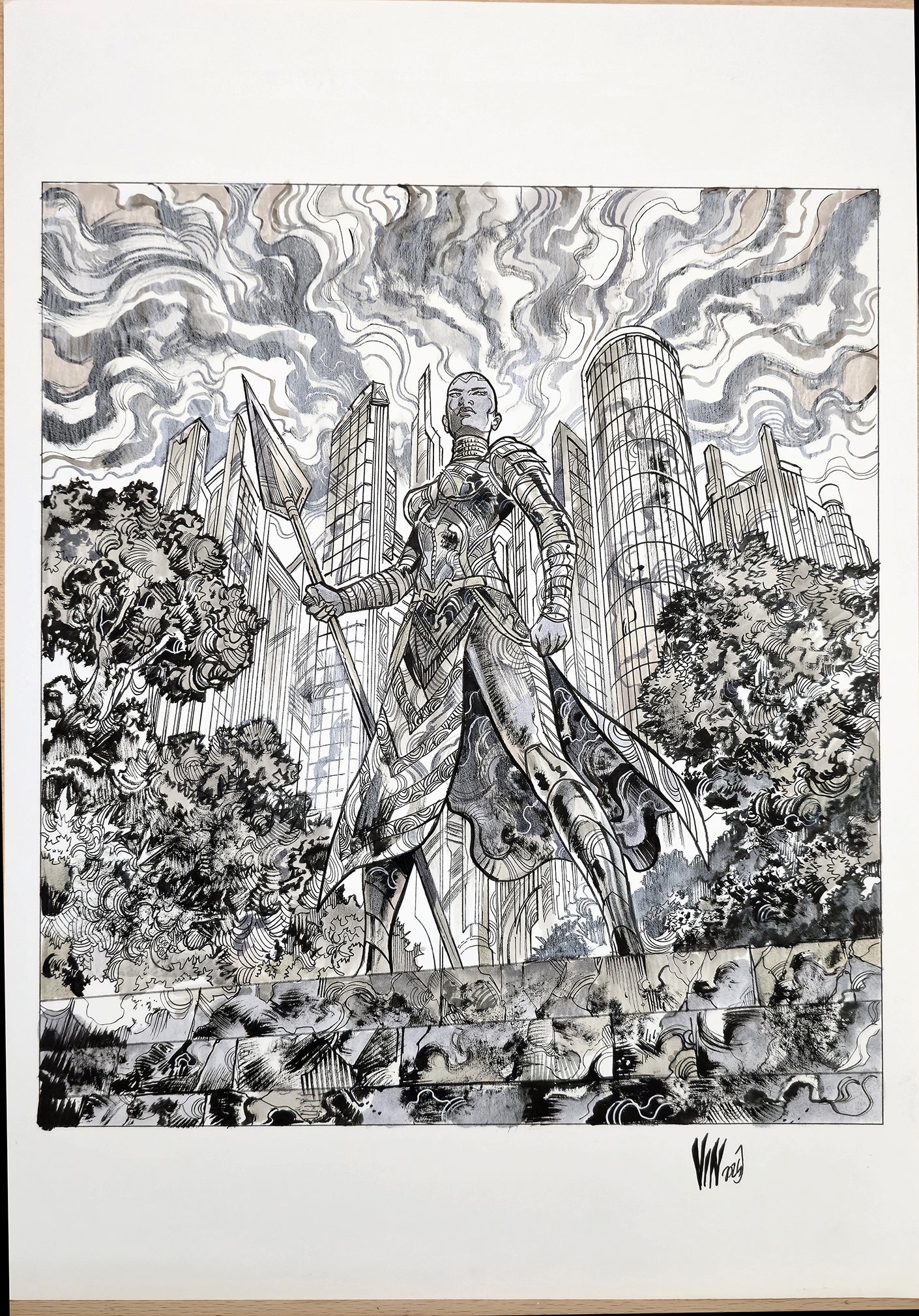 OKOYE MARVEL SNAP (VINCENZO RICCARDI ORIGINAL ART)