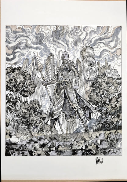 OKOYE MARVEL SNAP (VINCENZO RICCARDI ORIGINAL ART)