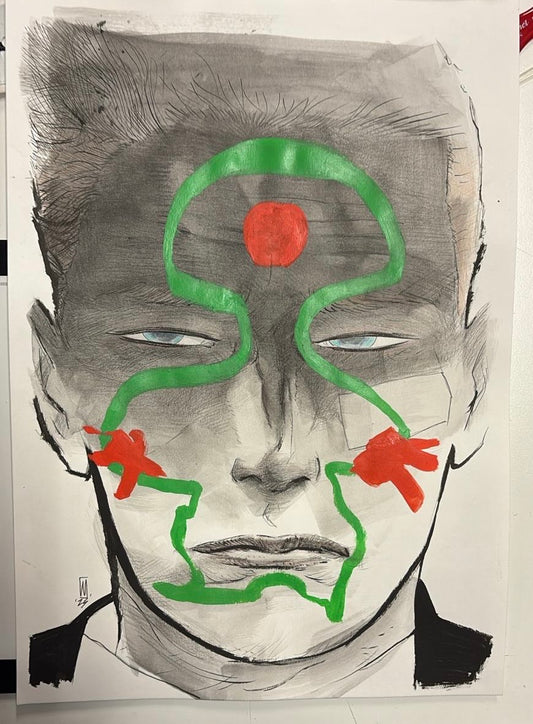 ABSOLUTE MARTIAN MANHUNTER #10 WERTHER DELL'EDERA ORIGINAL COVER ART Comic Art