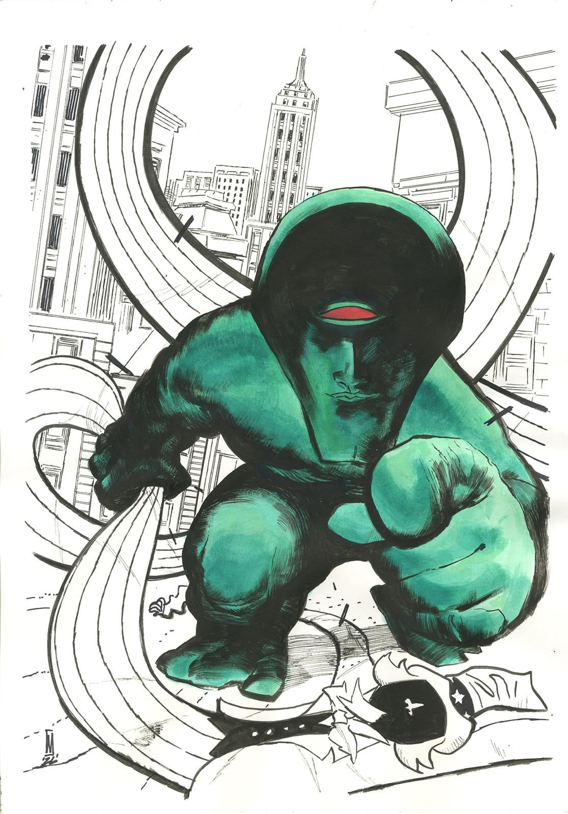 ABSOLUTE MARTIAN MANHUNTER  #12  WERTHER DELL'EDERA ORIGINAL COVER ART