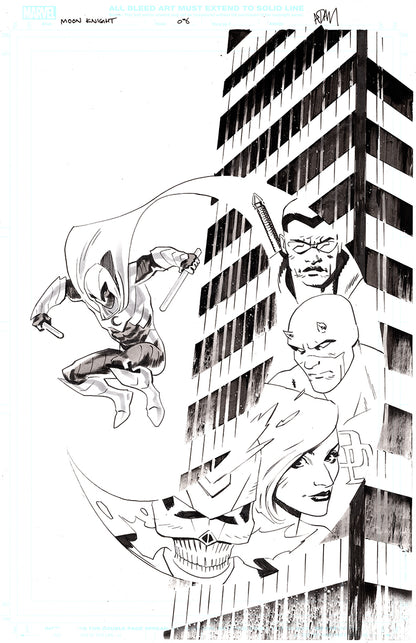 MARC SPECTOR MOON KNIGHT  #8 ORIGINAL COVER ART BY ADAM GORHAM