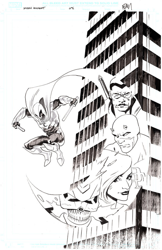 MARC SPECTOR MOON KNIGHT  #8 ORIGINAL COVER ART BY ADAM GORHAM
