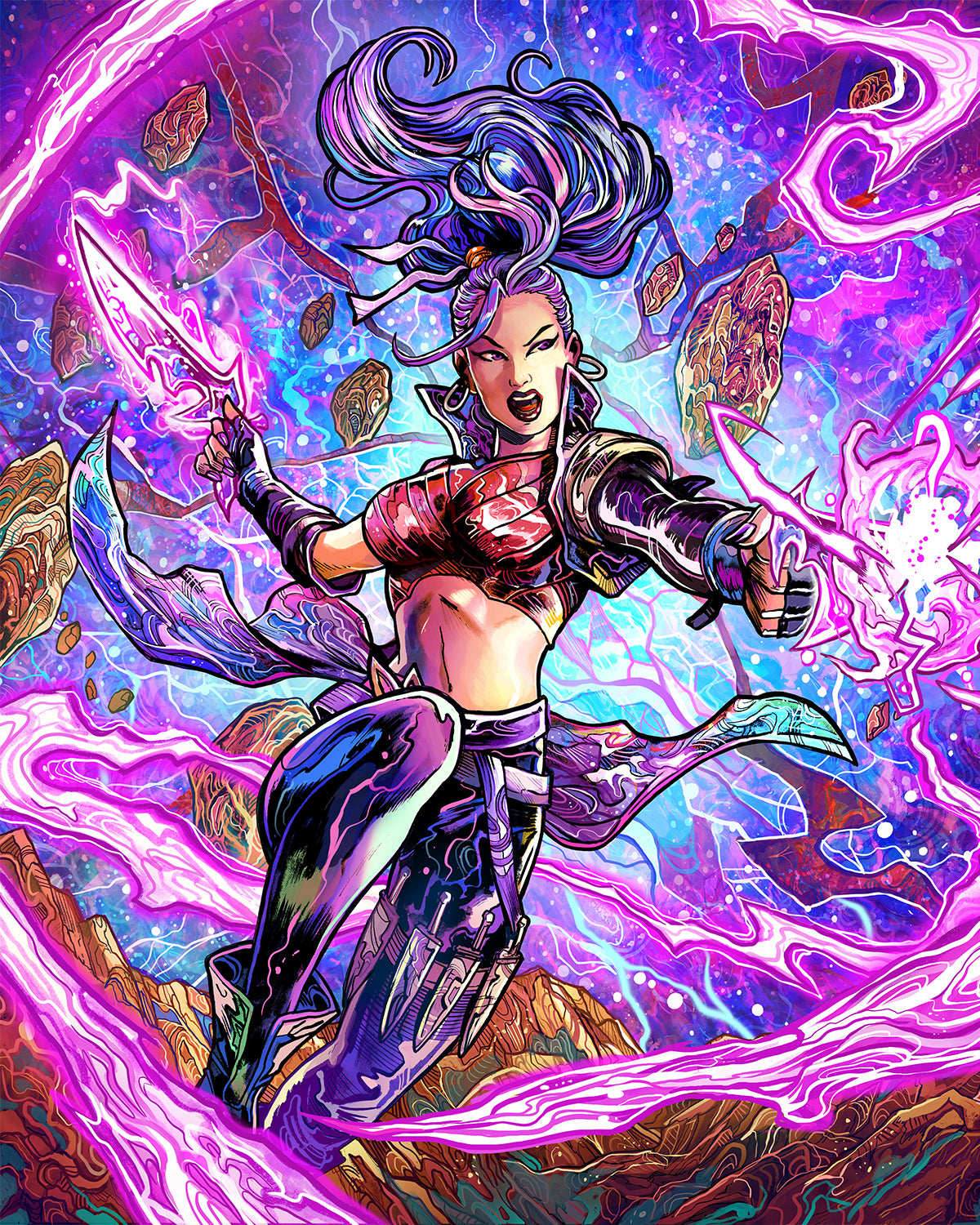 PSYLOCKE MARVEL SNAP (VINCENZO RICCARDI ORIGINAL ART)