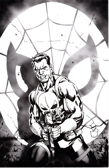 PUNISHER VS SPIDER-MAN  #4 ORIGINAL COVER ART BY ADAM GORHAM