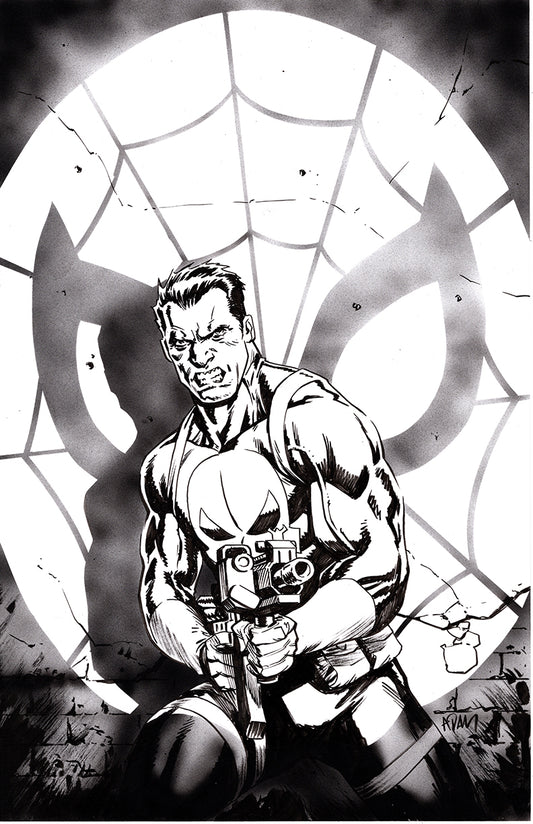 PUNISHER VS SPIDER-MAN  #4 ORIGINAL COVER ART BY ADAM GORHAM
