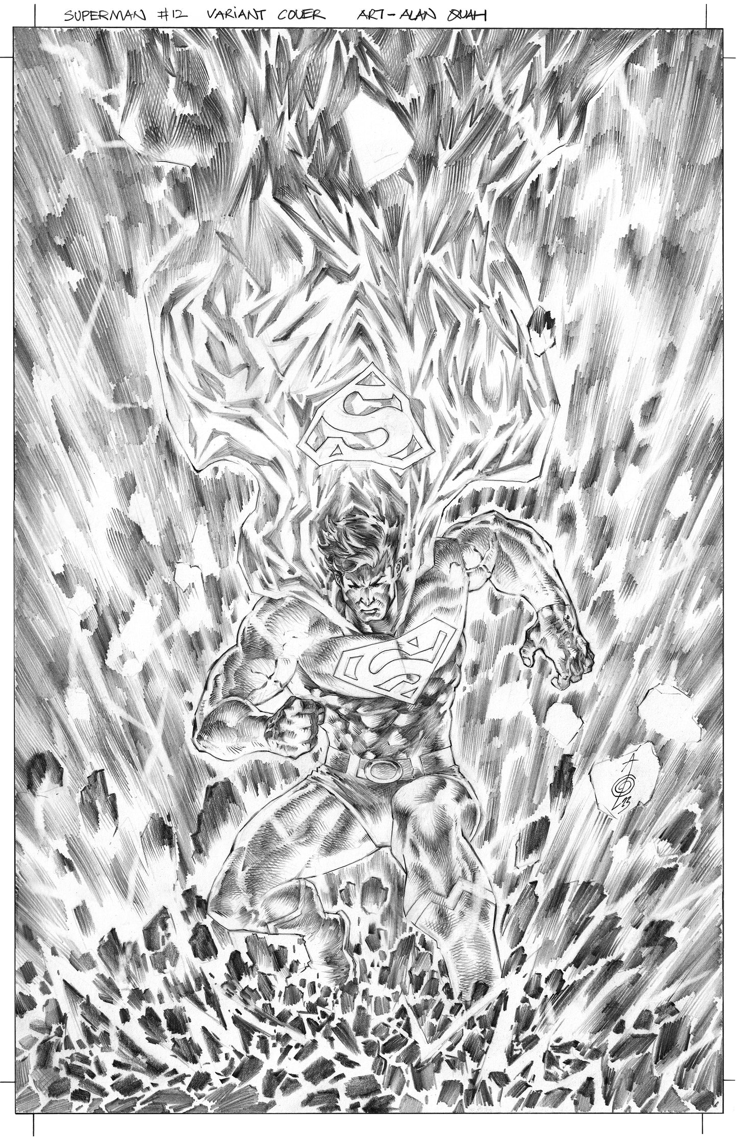 SUPERMAN #12  ALAN QUAH ORIGINAL COVER ART