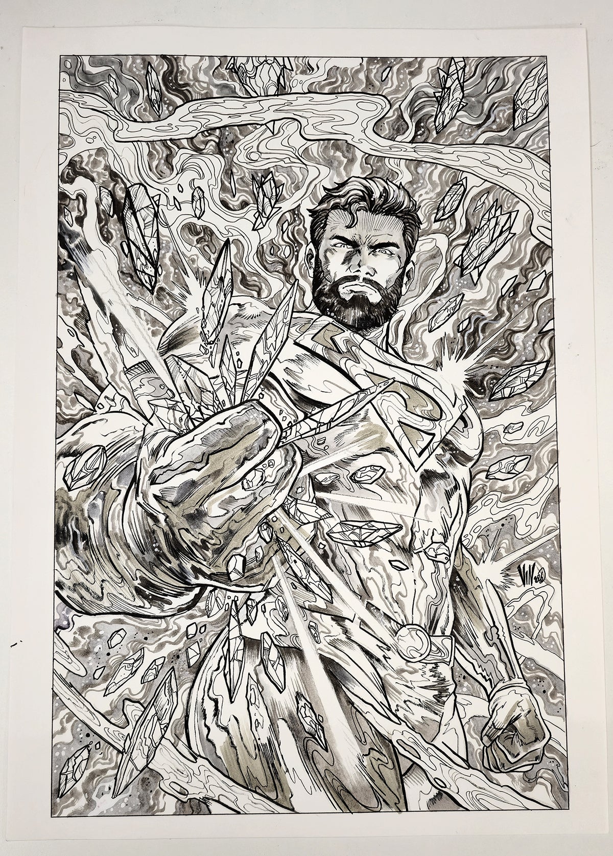 SUPERMAN UNLIMITED  #17  VINCENZO RICCARDI ORIGINAL COVER ART