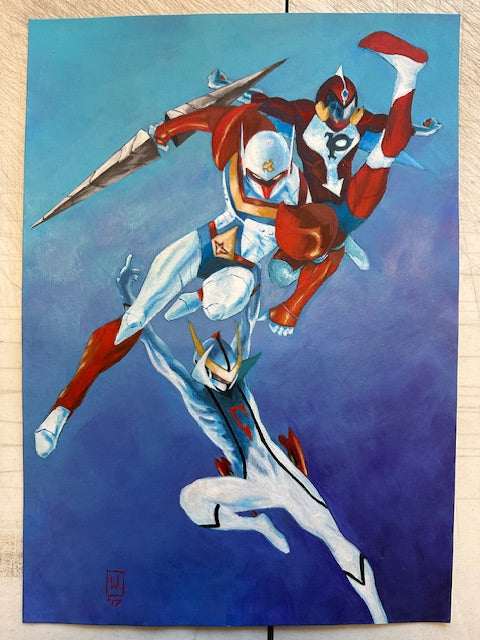 CASSHERN, TEKKAMAN & POLYMAR (TATSUNOKO) WERTHER DELL'EDERA ORIGINAL ART