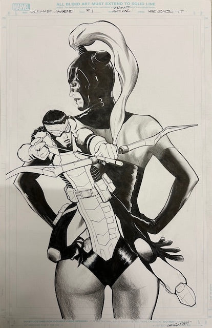 ULTIMATE HAWKEYE #1 LEE GARBETT ORIGINAL COVER ART Comic Art