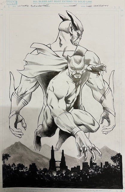 ULTIMATE BLACK PANTHER #22 LEE GARBETT ORIGINAL COVER ART Comic Art