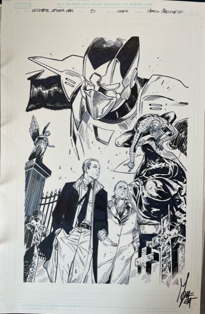 ULTIMATE SPIDER-MAN  #5  CHECCHETTO ORIGINAL COVER ART