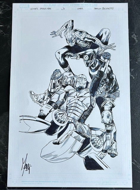 ULTIMATE SPIDER-MAN  #3  CHECCHETTO ORIGINAL COVER ART