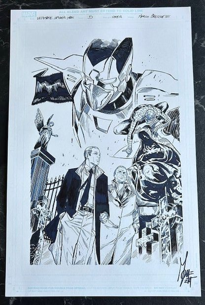 ULTIMATE SPIDER-MAN  #5  CHECCHETTO ORIGINAL COVER ART