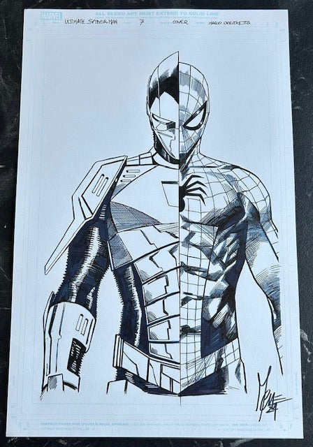 ULTIMATE SPIDER-MAN  #7  CHECCHETTO ORIGINAL COVER ART