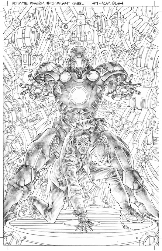 ULTIMATE INVASION  #3  ALAN QUAH ORIGINAL COVER ART